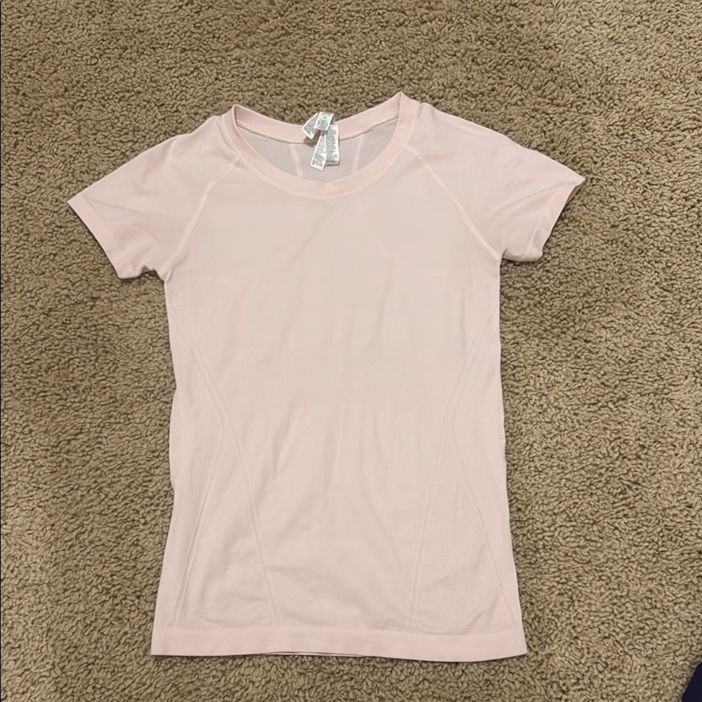 athleta light pink tee